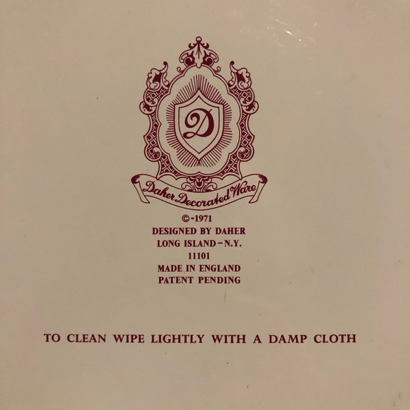 Daher Decorated Ware Metal Bowl - Green with Florals & Gold Accents - Picture 7 of 10